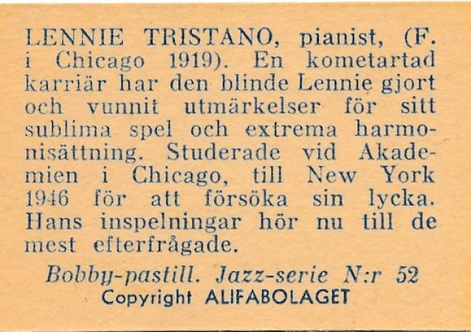 Lennie Tristano b